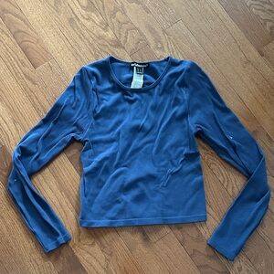 Charlotte Russe Navy Long Sleeve Top
